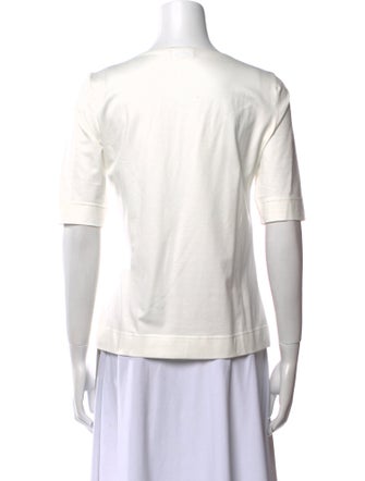 Akris Punto Square Neckline Short Sleeve Top