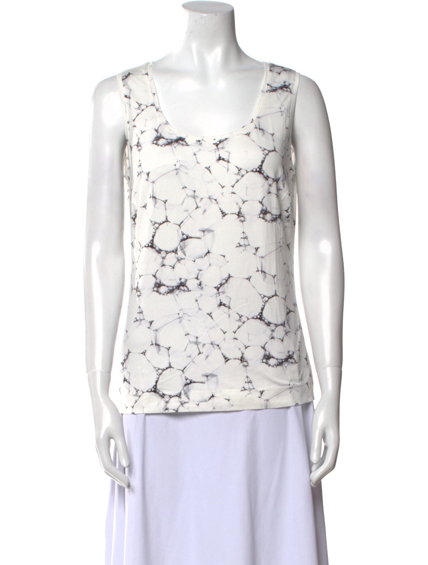Akris Punto Printed Scoop Neck Top