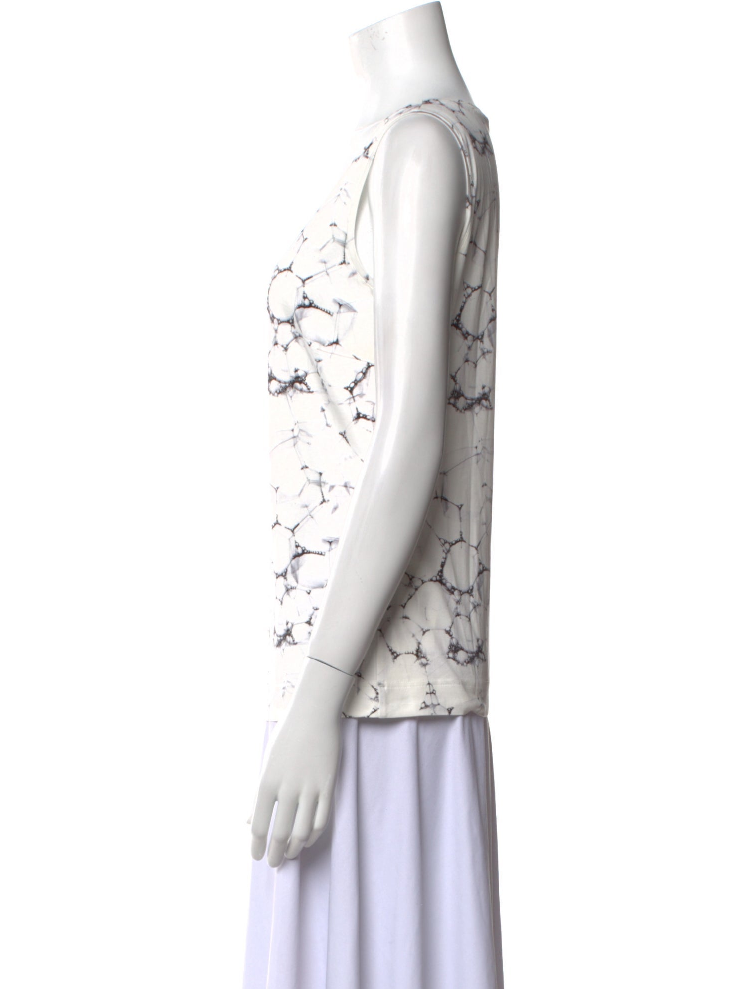 Akris Punto Printed Scoop Neck Top