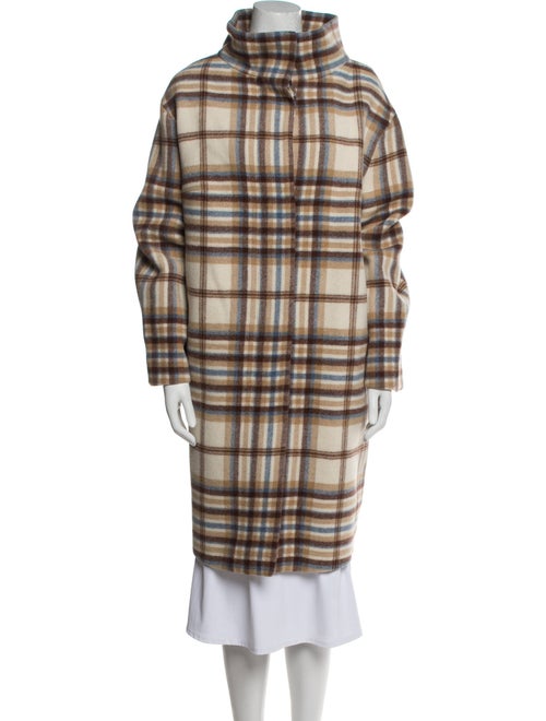 Akris Punto Wool Plaid Print Coat