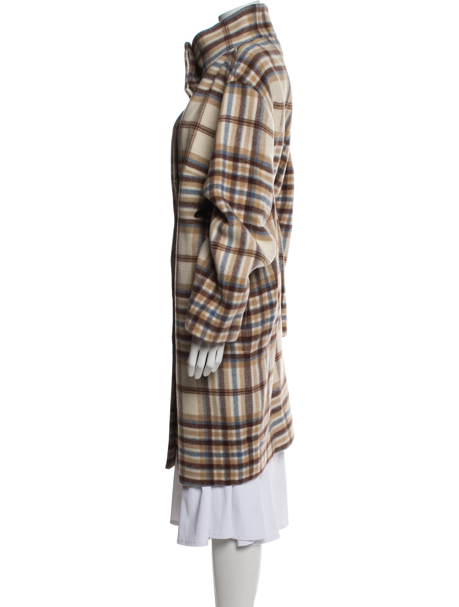 Akris Punto Wool Plaid Print Coat
