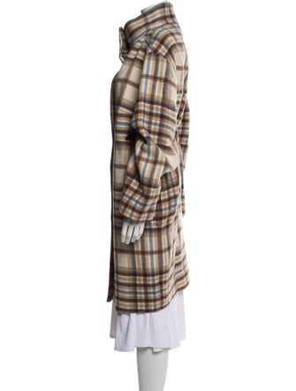 Akris Punto Wool Plaid Print Coat