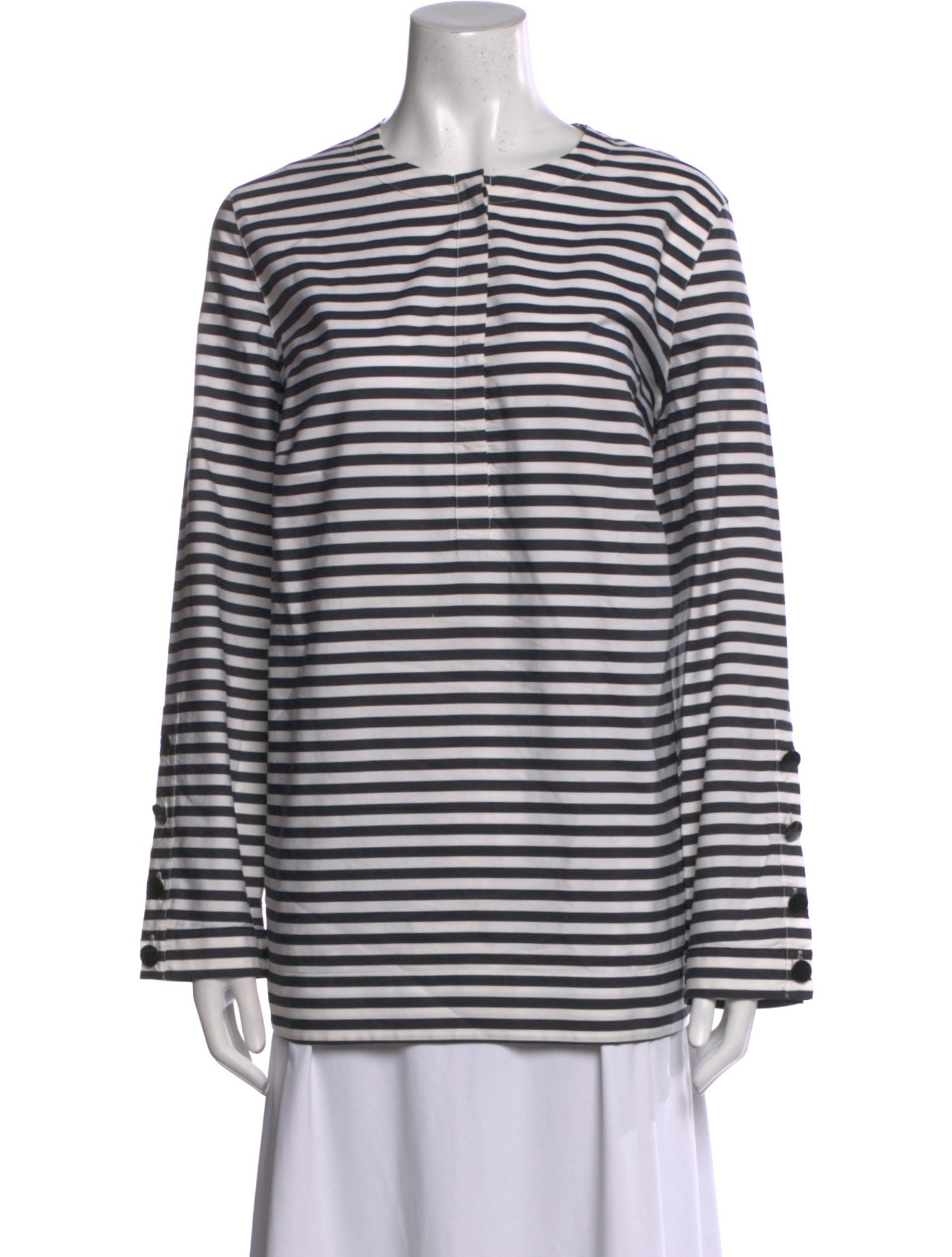 Akris Punto Striped Crew Neck Tunic