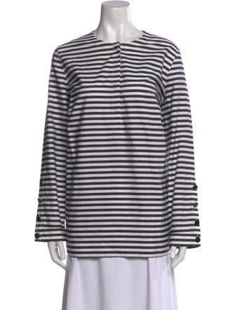 Akris Punto Striped Crew Neck Tunic