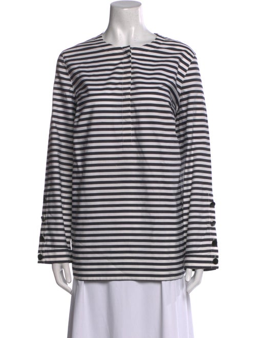 Akris Punto Striped Crew Neck Tunic