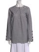 Akris Punto Striped Crew Neck Tunic