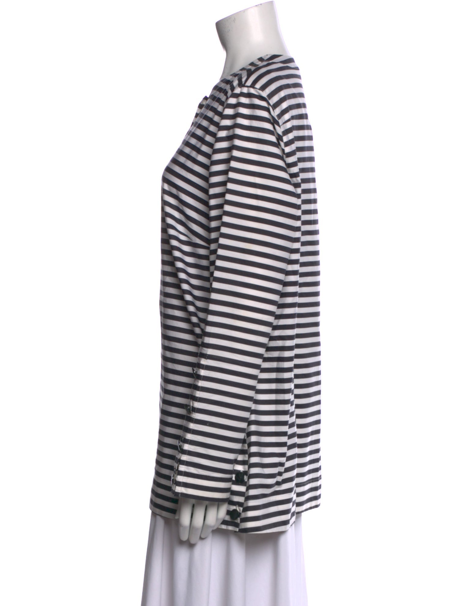Akris Punto Striped Crew Neck Tunic