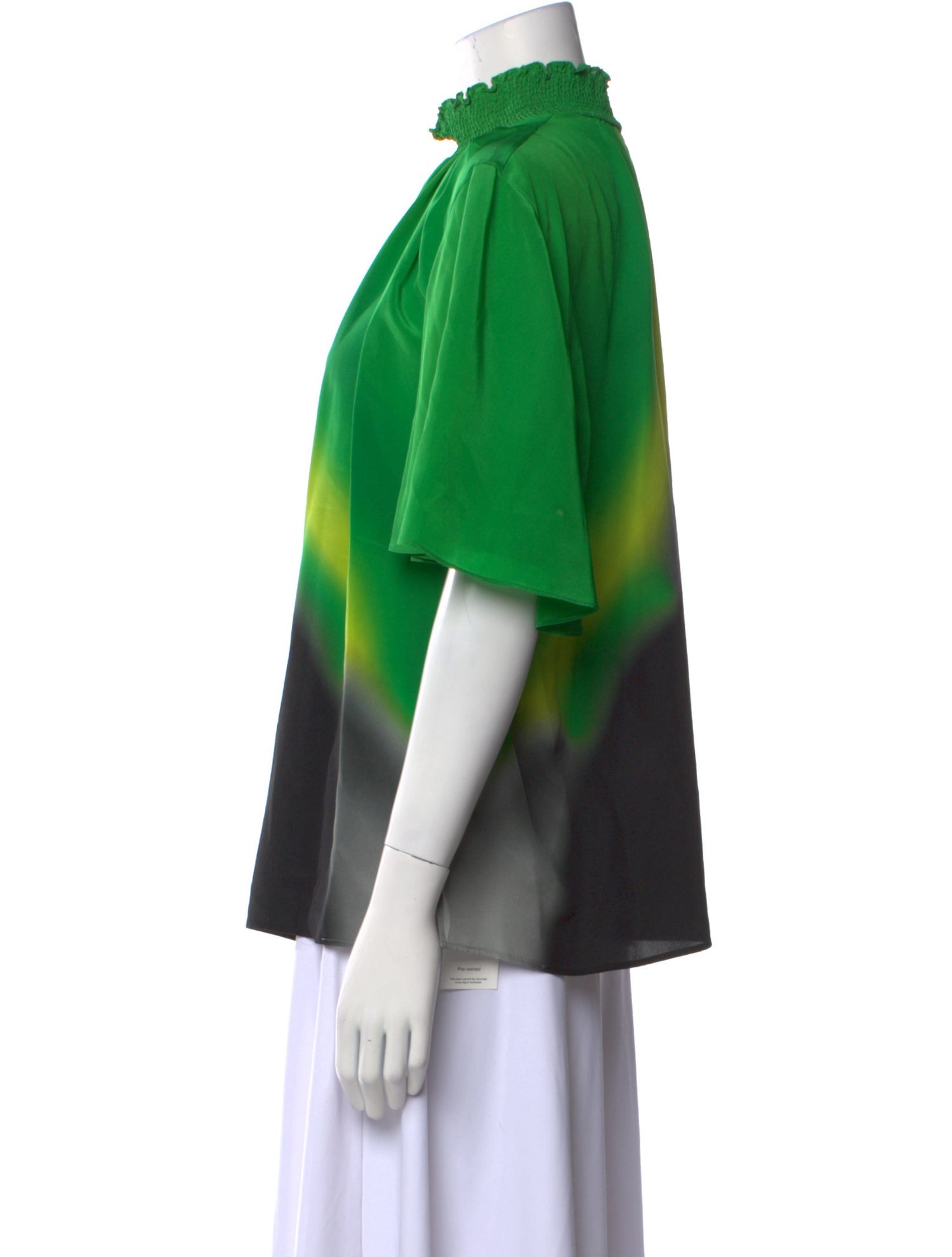 Akris Punto Silk Colorblock Pattern Blouse