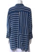 Akris Punto Silk Striped Button-Up Top