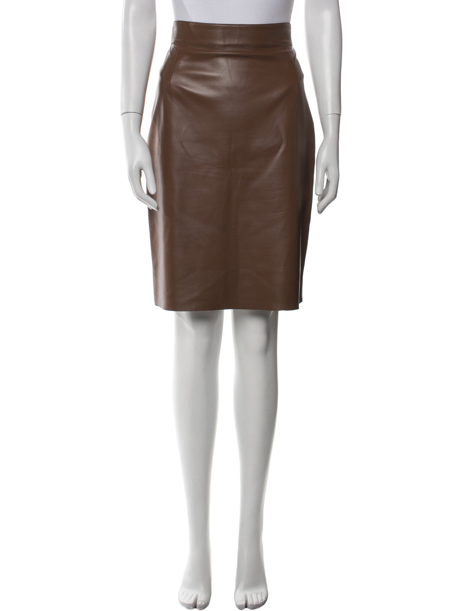 Akris Punto Lamb Leather Knee-Length Skirt