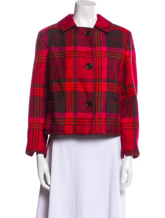 Akris Punto Wool Plaid Print Jacket