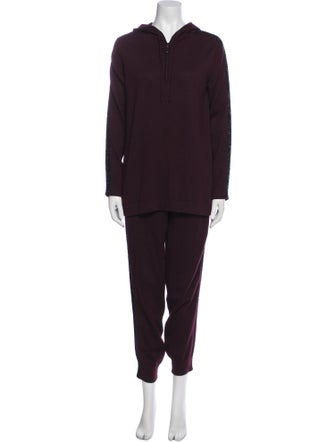Akris Punto Wool Glitter Accents Pant Set