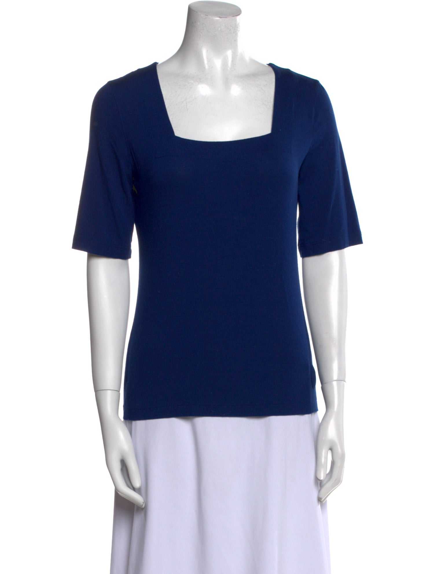 Akris Punto Square Neckline Short Sleeve Top