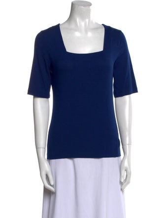 Akris Punto Square Neckline Short Sleeve Top