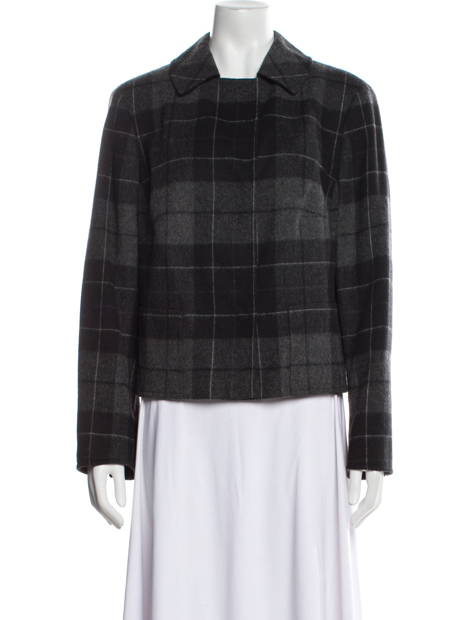 Akris Punto Wool Plaid Print Blazer