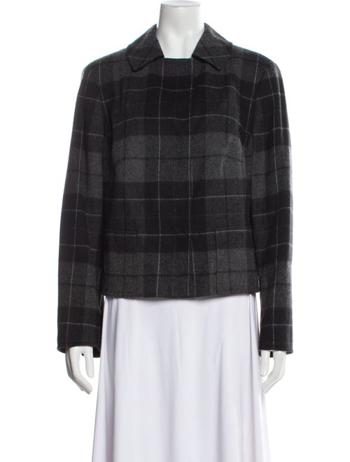 Akris Punto Wool Plaid Print Blazer