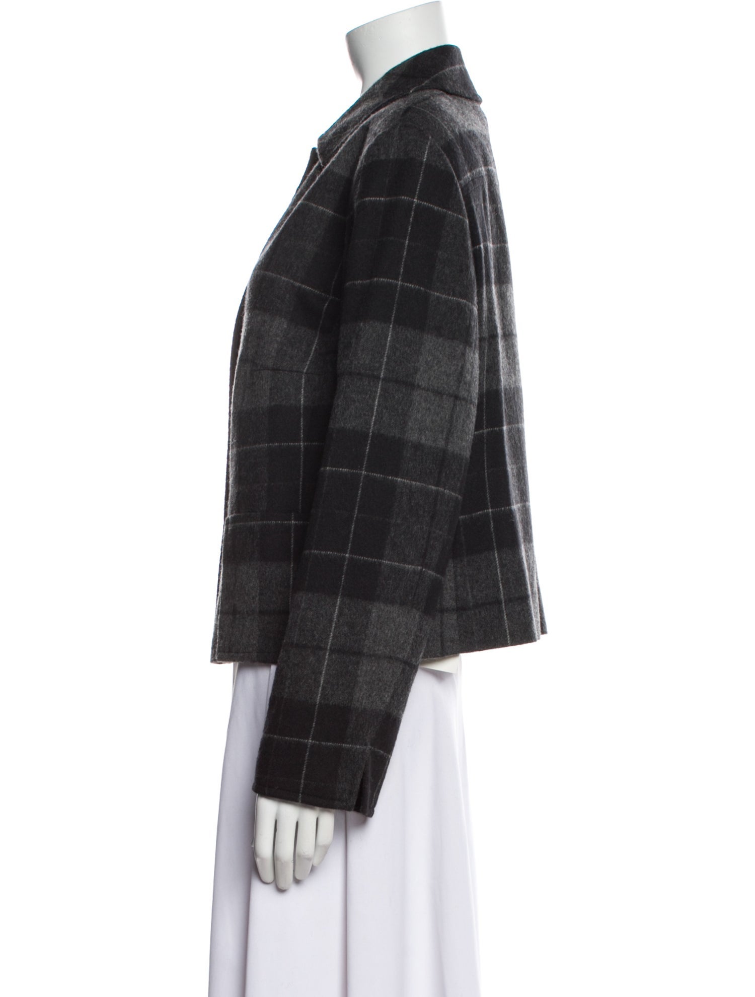 Akris Punto Wool Plaid Print Blazer
