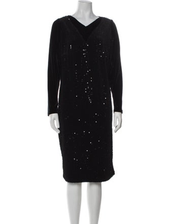 Akris Punto V-Neck Midi Length Dress