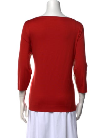 Akris Punto Bateau Neckline Three-Quarter Sleeve Top