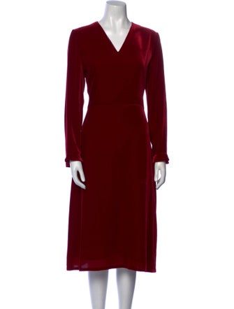 Akris Punto V-Neck Midi Length Dress