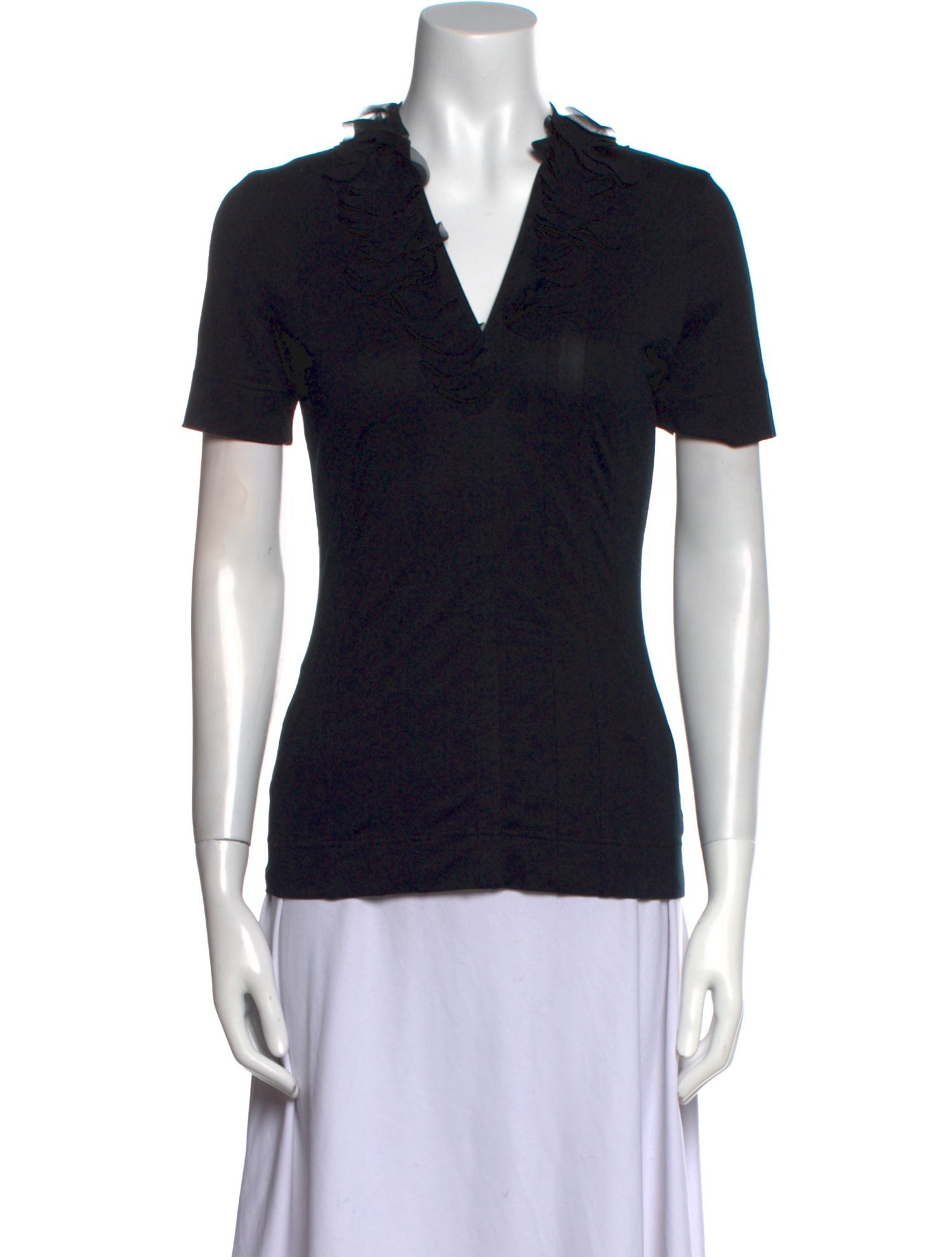 Akris Punto V-Neck Short Sleeve Polo