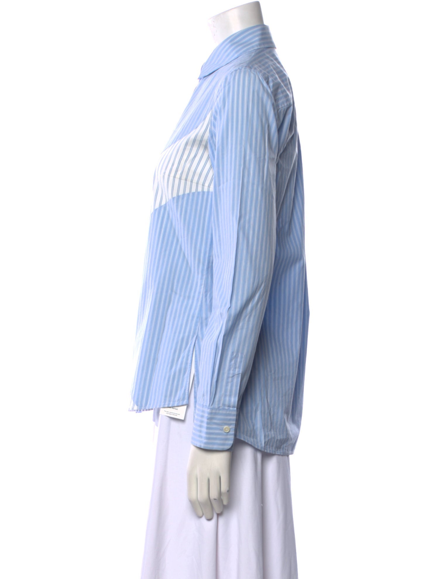Akris Punto Striped Long Sleeve Button-Up Top