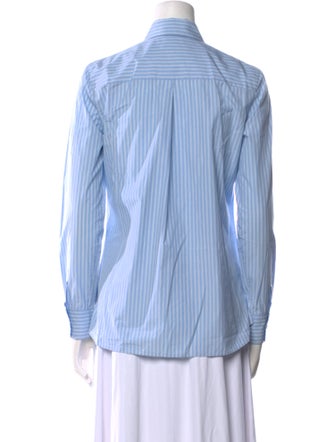 Akris Punto Striped Long Sleeve Button-Up Top