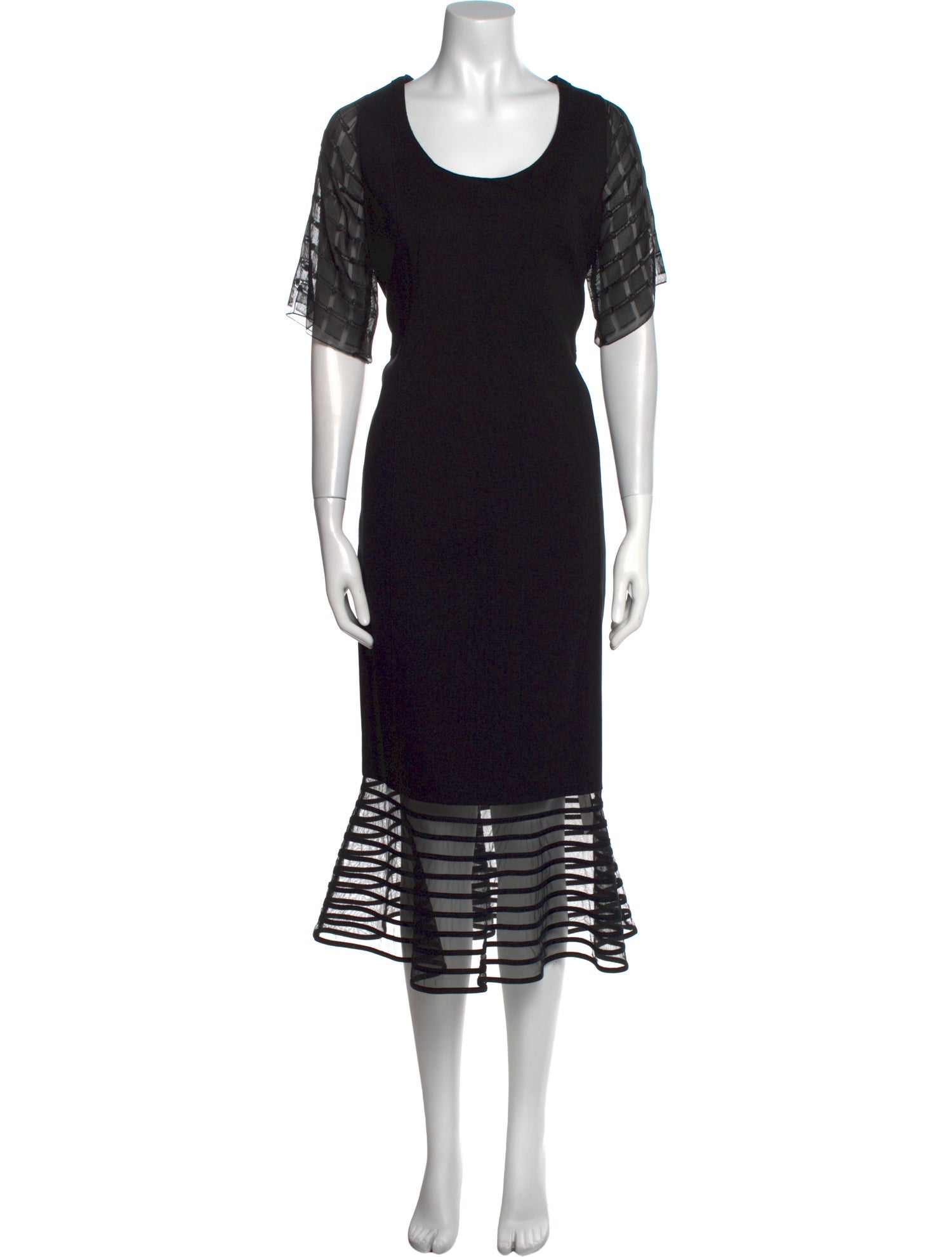 Akris Punto Scoop Neck Midi Length Dress