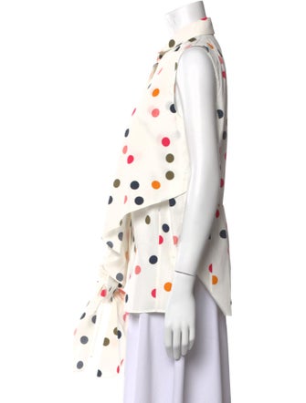 Akris Punto Polka Dot Print Sleeveless Tunic