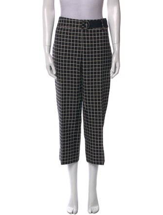 Akris Punto Plaid Print Wide Leg Pants