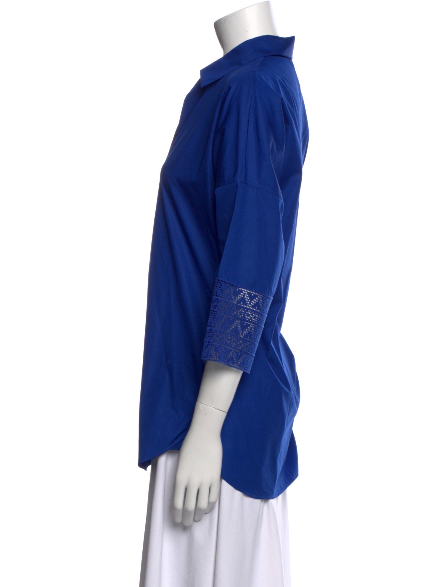 Akris Punto Three-Quarter Sleeve Button-Up Top