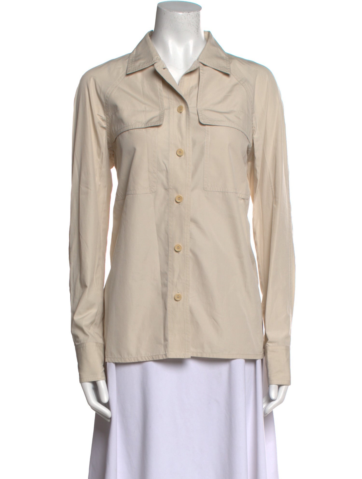 Akris Punto Long Sleeve Button-Up Top
