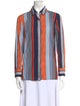 Akris Punto Striped Long Sleeve Button-Up Top