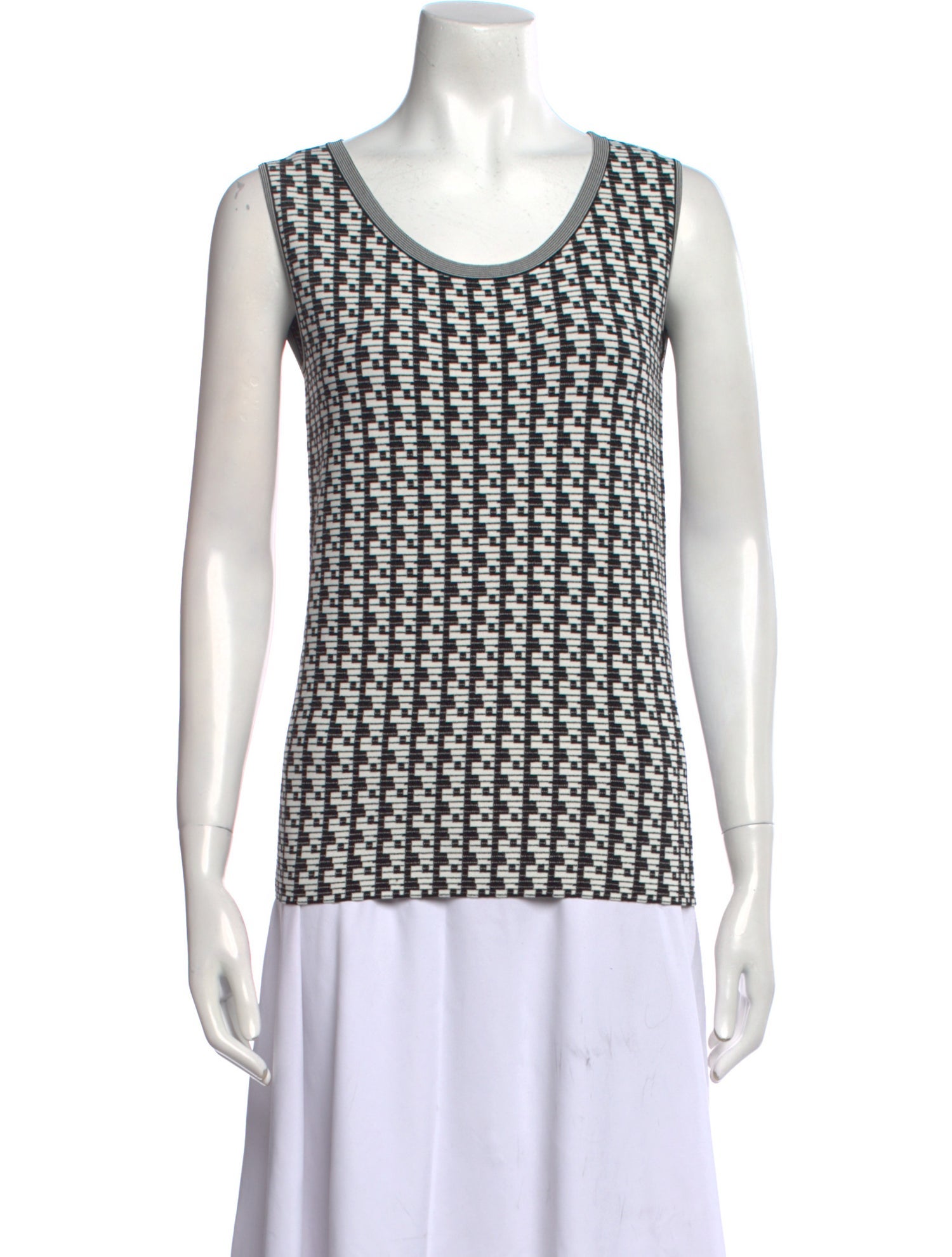Akris Punto Houndstooth Print Scoop Neck Sweater