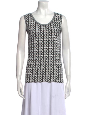 Akris Punto Houndstooth Print Scoop Neck Sweater