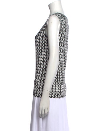 Akris Punto Houndstooth Print Scoop Neck Sweater