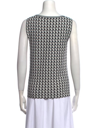 Akris Punto Houndstooth Print Scoop Neck Sweater