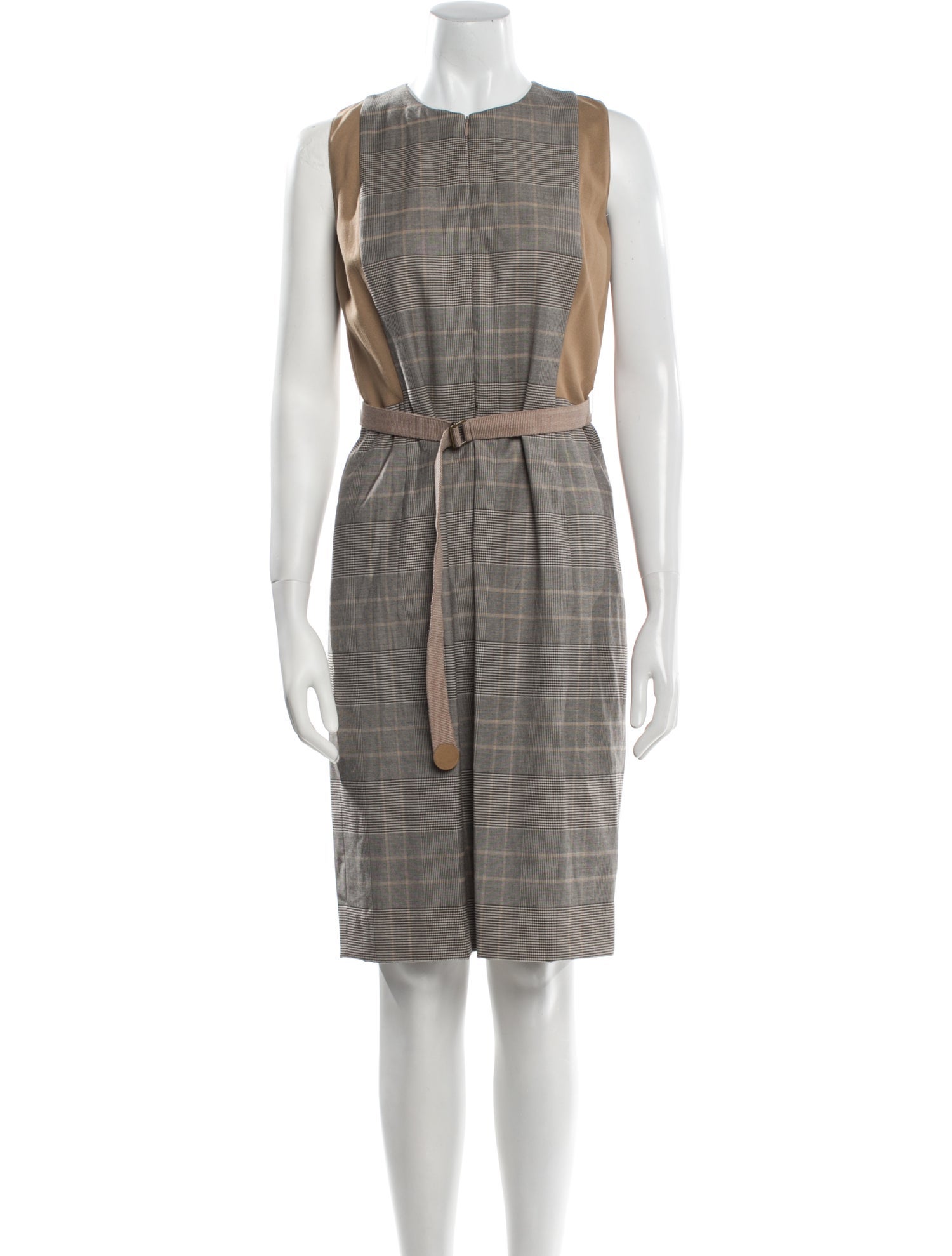 Akris Punto Plaid Print Knee-Length Dress