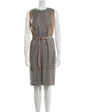 Akris Punto Plaid Print Knee-Length Dress