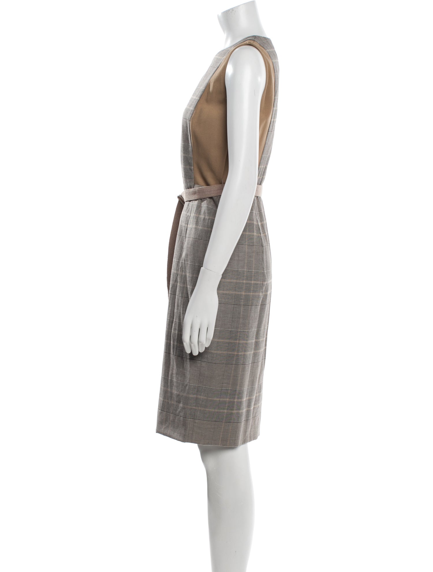 Akris Punto Plaid Print Knee-Length Dress