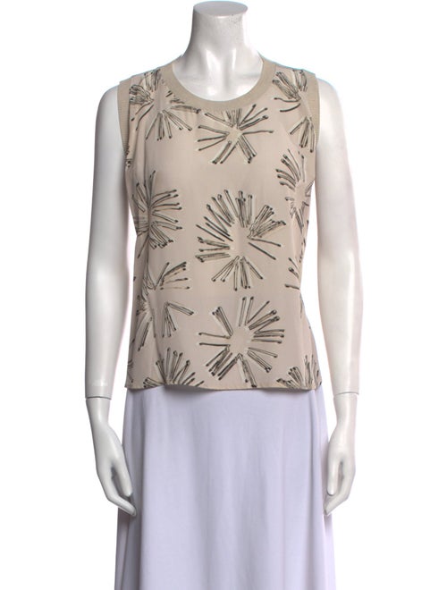 Akris Punto Printed Scoop Neck Top