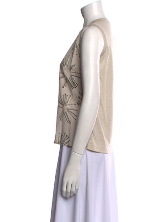 Akris Punto Printed Scoop Neck Top