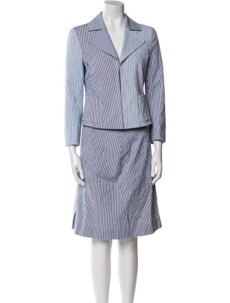 Akris Punto Virgin Wool Striped Skirt Set