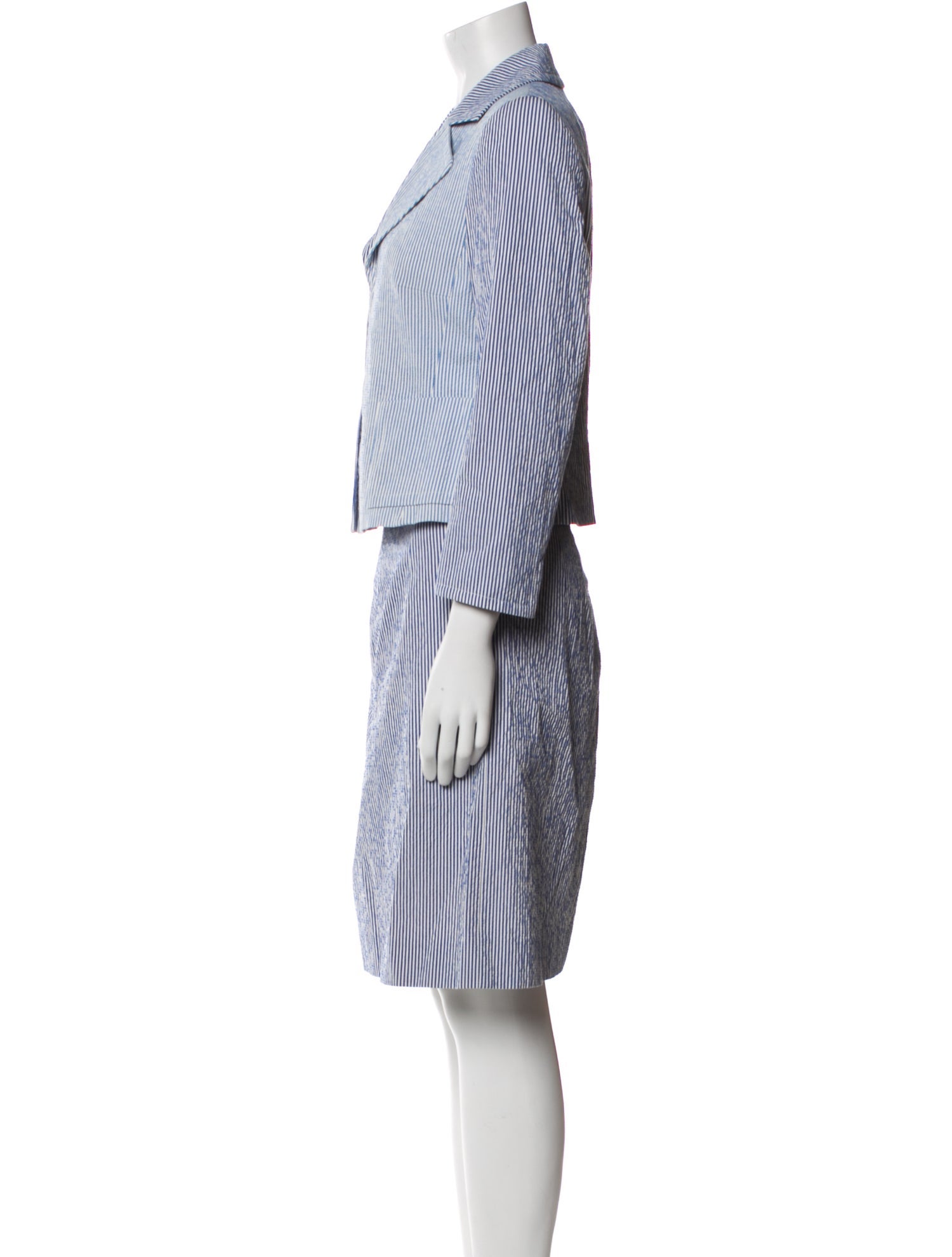 Akris Punto Virgin Wool Striped Skirt Set