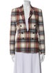 Akris Punto Virgin Wool Plaid Print Blazer