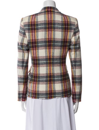 Akris Punto Virgin Wool Plaid Print Blazer
