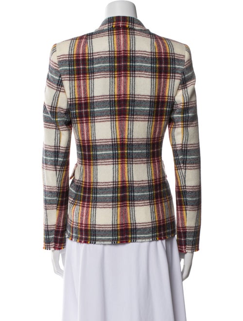 Akris Punto Virgin Wool Plaid Print Blazer