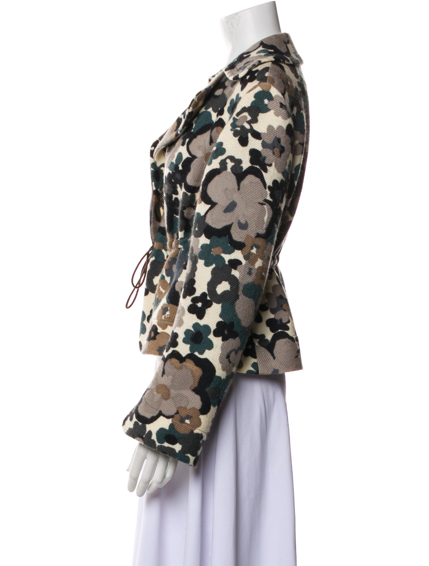 Akris Punto Wool Floral Print Blazer