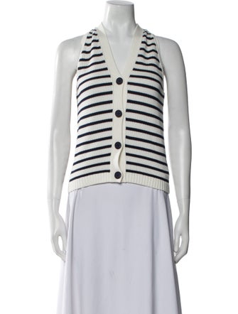 Akris Punto Striped V-Neck Sweater