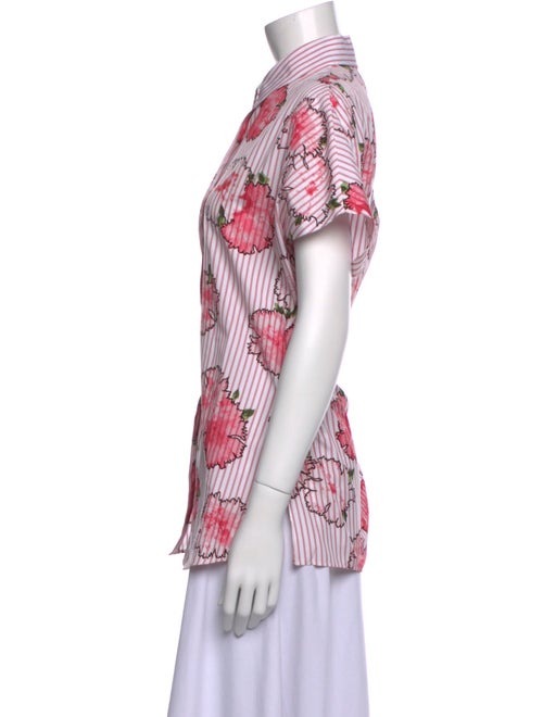 Akris Punto Printed Short Sleeve Button-Up Top